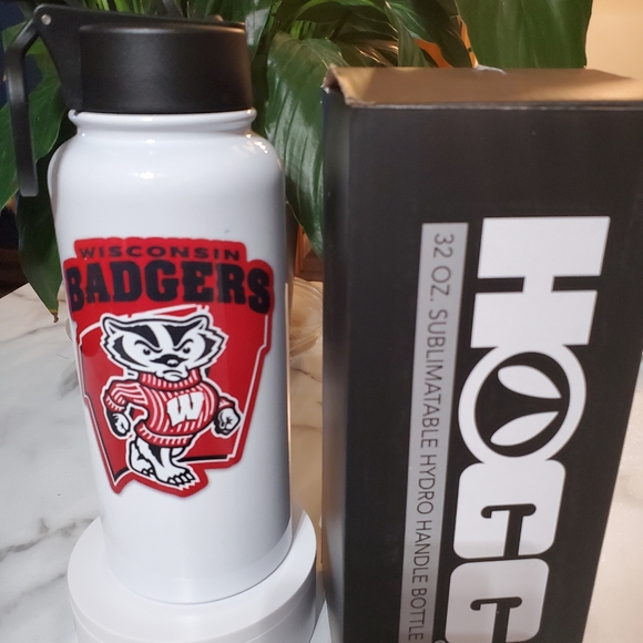 Wisconsin Badgers Bucky Badger 32oz Hydro Handle Bottle Tumbler 💜sale - Picture 4 of 9